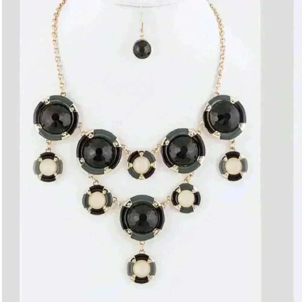NEW** Bubble Drop Statement Necklace /Earring Set